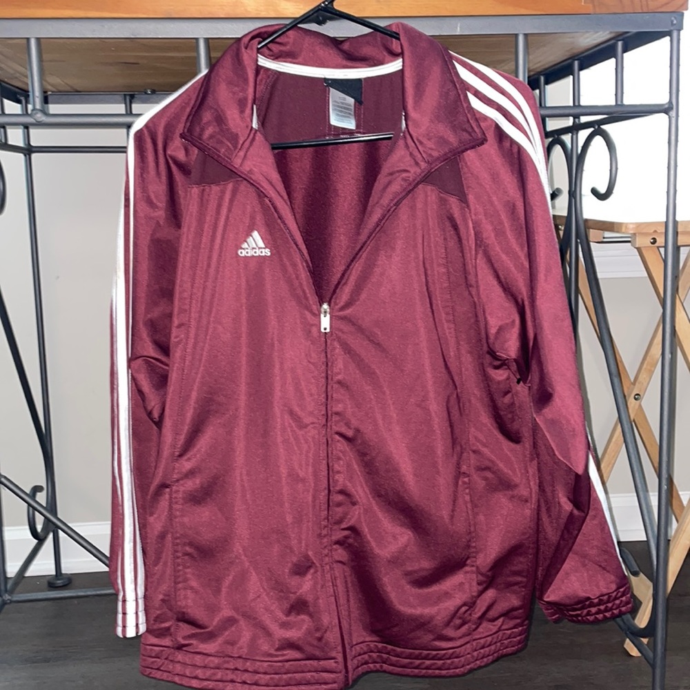 Adidas maroon zip up jacket - LIKE NEW